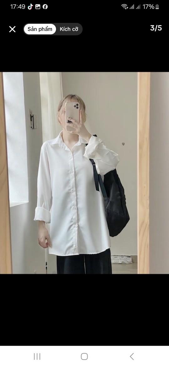 Product Introduction of Áo sơ mi trắng dài tay form rộng Unisex nam nữ Menswear Cổ Tròn 2