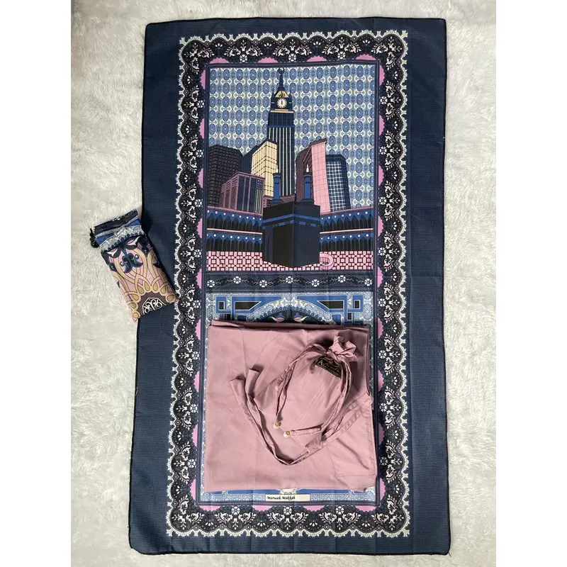 Full Set Mukena + Sajadah Jamila Dewasa Travel Series Katun Polos Renda Arbifa  Muslim 2