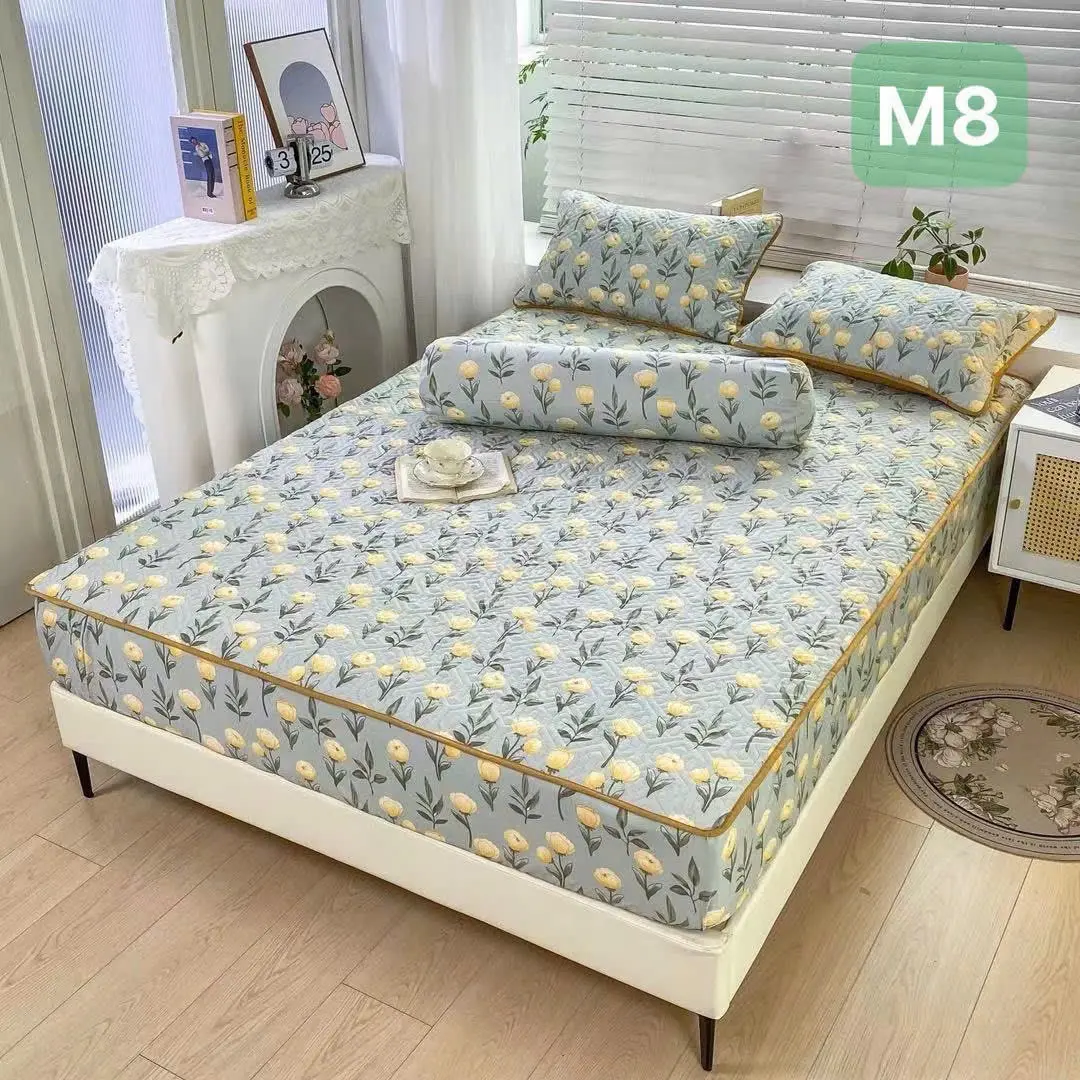 Bộ 3 ga giường COTTON đũi trần bông mềm mịn thoáng mát