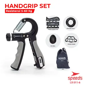 SPEEDS Fitness Kekuatan Tangan Portabel Handgrip Set 5in1 Alat Olahraga Outdoor Otot Finger Exercise Olahraga 011-6