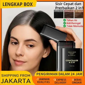 Sisir dan Pewarna Rambut Portabel/Tutup Rambut Uban dengan Mudah/Pewarna Rambut Hitam Coklat Tahan Air/Stik Pewarna Rambut Anti Keringat/Stick Pewarna Tidak Permanen/Bahan Alami & Sisir Pewarna Tumbuhan