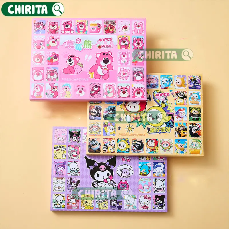 Hộp 40 Món Đồ Chơi Kuromi Gấu Hồng - Hộp Quà Bí Mật Hidden Box Chirita 4