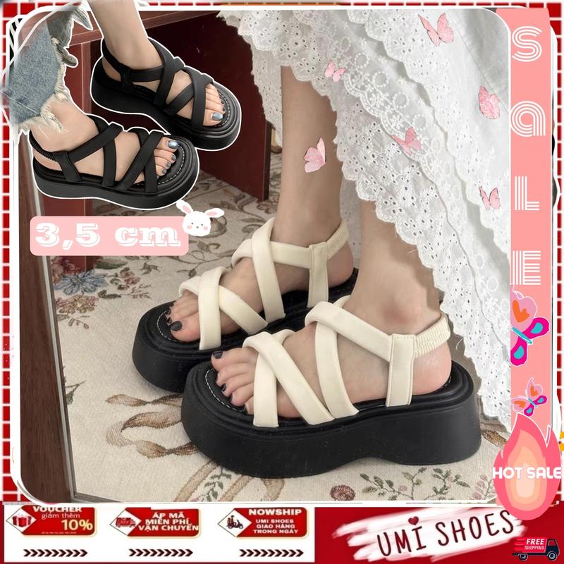 [NEW-SẴN] Giày sandal nữ HL SDXX ulzang đế bằng chống trơn RETRO vintage nhẹ nhàng mũi tròn đi HỌC đi mưa mới trend DéP Shoes