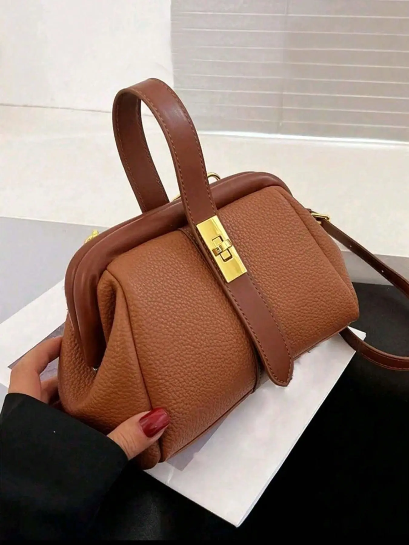 Women's Fashionable Solid Color Shoulder Bag, Casual Versatile Crossbody Bag for Daily Used, Trendy High-quality Daily Commuting Bag, Girl Fashionable Shopping Bag, Sling Purse