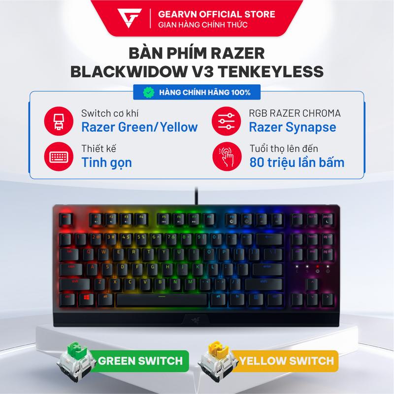 Bàn phím Razer Blackwidow V3 Tenkeyless Green Switch (Có dây/ RGB/ Razer Synapse)