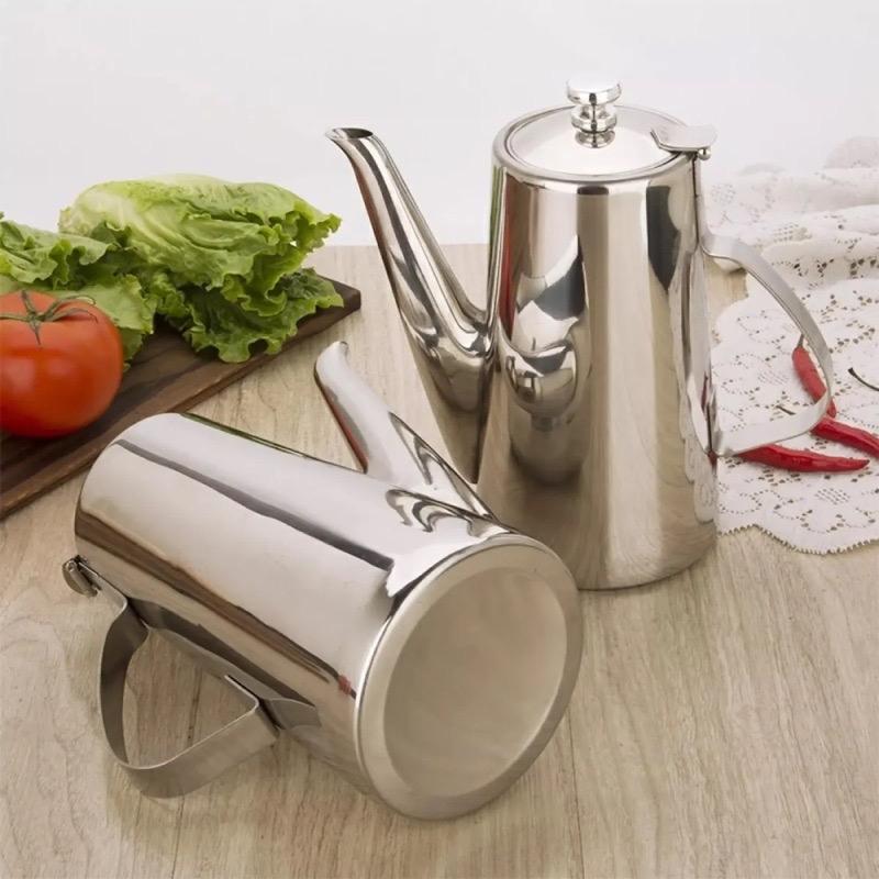 (Giá sỉ) Ấm inox dáng cao sang chuyên đựng trà, cà phê, nước gia vị lẩu nhà hàng 1