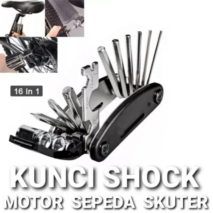 Kunci L Toolkit Sepeda set 16 in 1 Kunci Shock 2