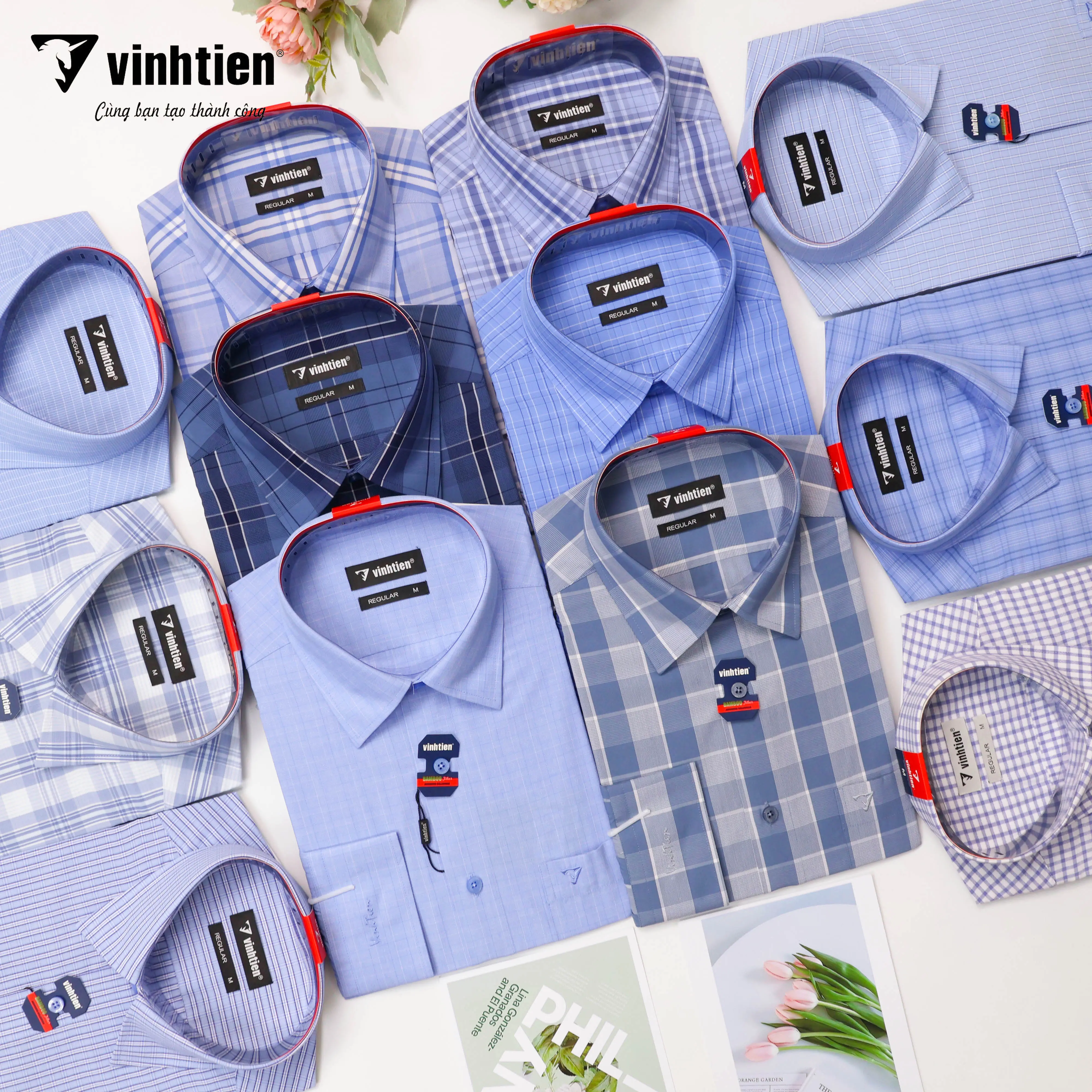 Áo Sơ Mi Nam Công Sở Dài Tay Caro Form Regular Vĩnh Tiến 395 - Nhiều Màu