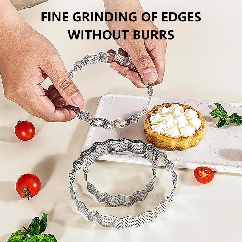 Stainless Steel Cake Ring, 6 Counts/set Round Cake Mold with Hollow Out Edge, Cake Baking Mold, Baking Tool for Home Kitchen 2