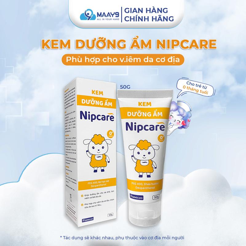 Kem dưỡng ẩm Nipcare giúp dưỡng da cho bé, cấp ẩm, làm mềm, dịu da, góp phần ngăn ngừa hiện tượng nứt nẻ, bong tróc tuýp 60g kem  bôi nẻ cho bé