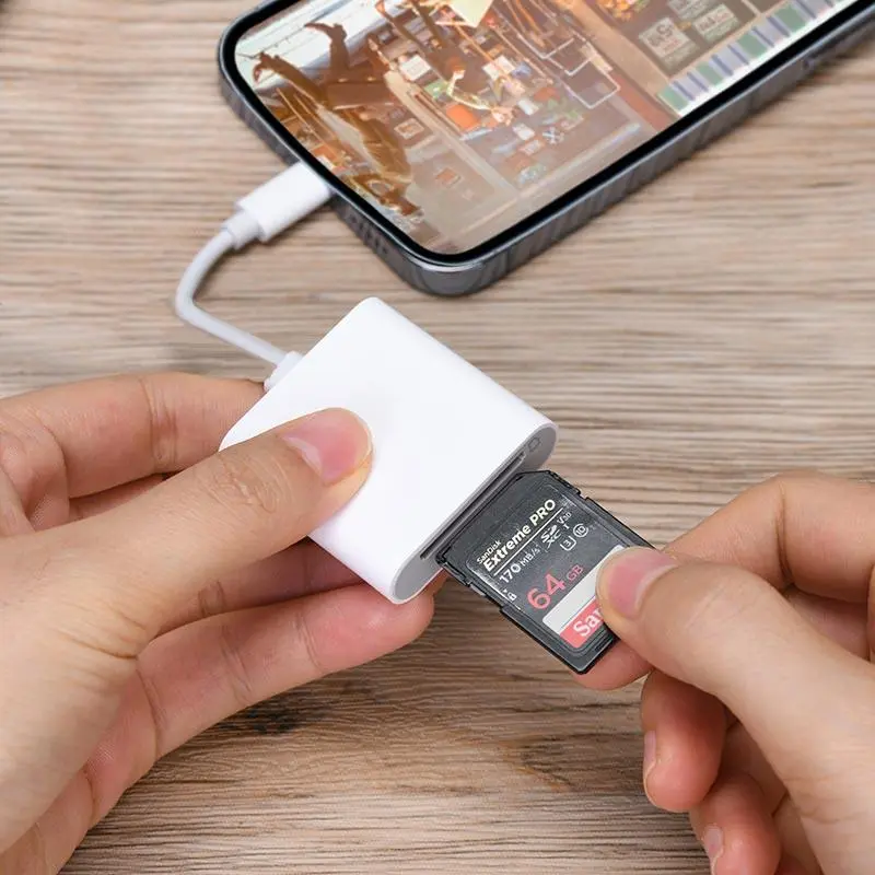 2 In 1 Type-C Card Reader, USB-C SD TF Card Adapter, Portable Multi-functional Card Reader For Mobile Phone Laptop 0