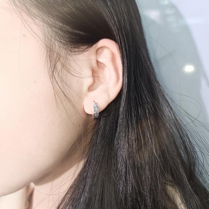 Bông tai Mo phay tinh xảo QMJ T292 bạc 925 cao cấp(MÀU BẠC TRẮNG SANG - không xi kim) 7