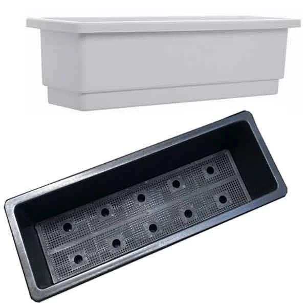 ￼[Set Chậu Dài Tặng Hạt] Chậu nhựa 67x24x19cm  trồng cây chữ nhật, thông minh kèm đế lót, chậu trồng cây, hoa, máng trồng rau, ban công, sân vườn