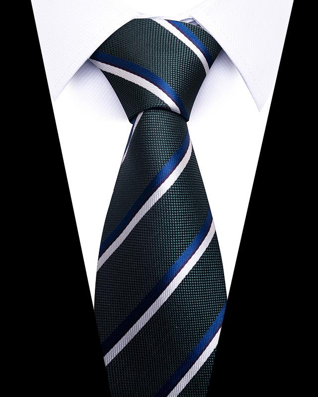 Product Introduction of 58 Styles High-quality Wedding Ties for Men Fashion New Style Blue Strip Print Neckties Daily Office Apparel Accessories Gift for Man 17