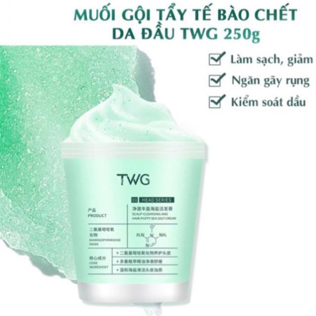 Tẩy tế bào chết da đầu TWG 250g tẩy da chết tóc muối biển làm sạch gàu kiểm soát dầu da đầu