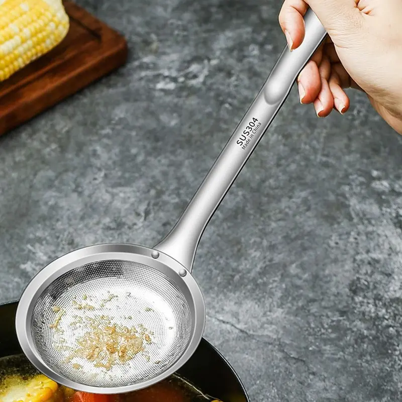 Thìa Lọc Mỡ, Bằng Thép Không Gỉ 304, Lưới Mịn, Để Loại Bỏ Mỡ Và Bọt, Thích Hợp Cho Nồi Lẩu, Lọc Thực Phẩm Chiên, Lọc Lưới, Thìa Lọc Percolator, Dụng Cụ Tiện Ích Nhà Bếp, Dụng Cụ Hữu Ích 3