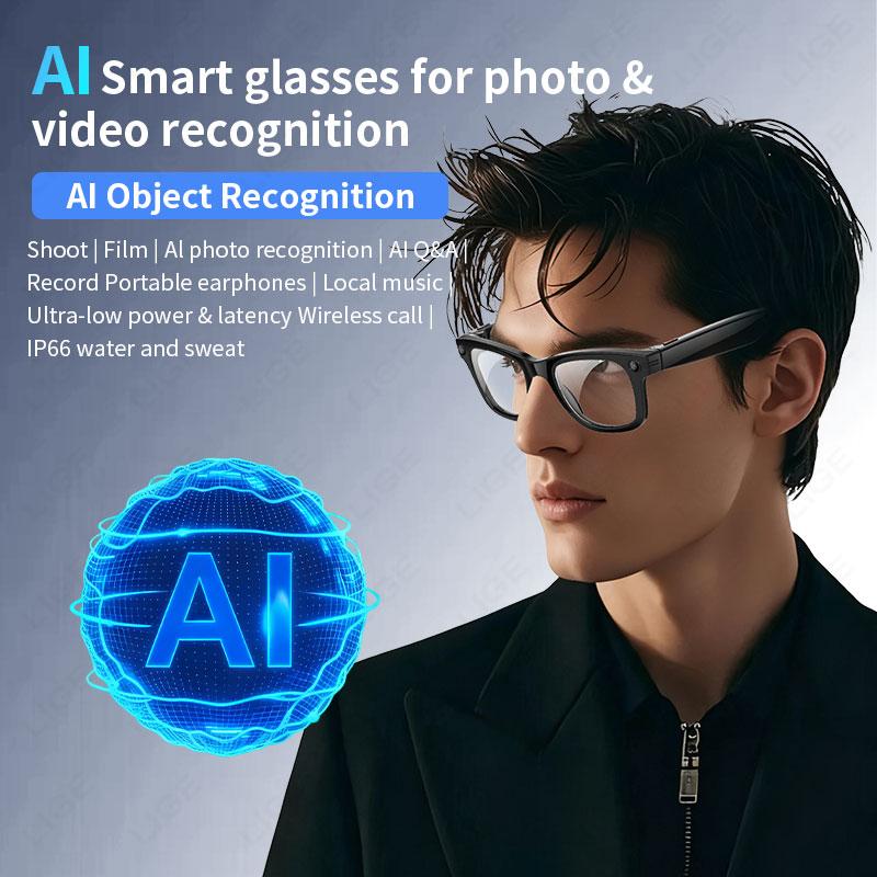 2025 New Camera Video Smart Glasses Men AI Voice Assistant Eyeglasses Translation Bluetooth Call WIFI Transmission Photo Glasses - Image 3