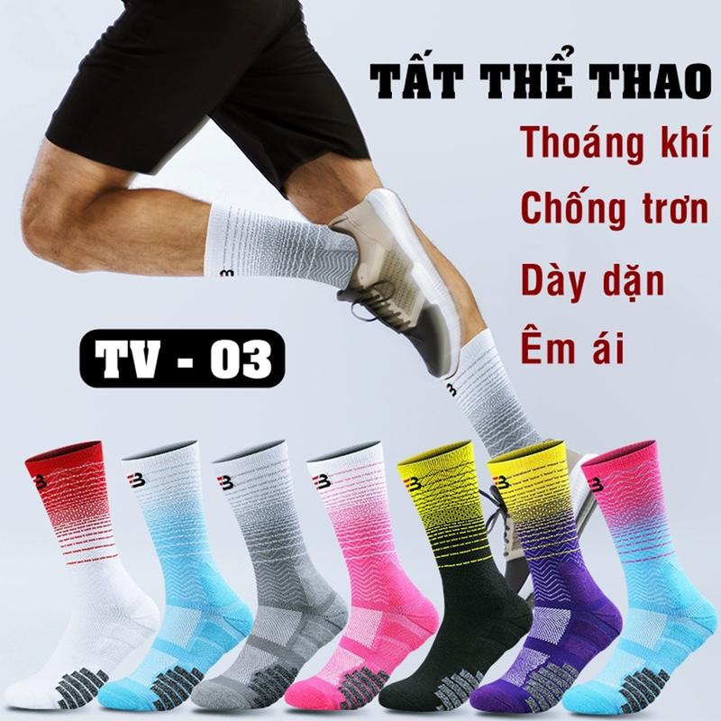 Tất Thể Thao Pickleball Nam Nữ Cổ Cao Lửng Vớ Bóng Rổ Đá Banh Chạy Bộ Tennis Đạp Xe Chống Trơn Trượt Chính Hãng Cao Cấp