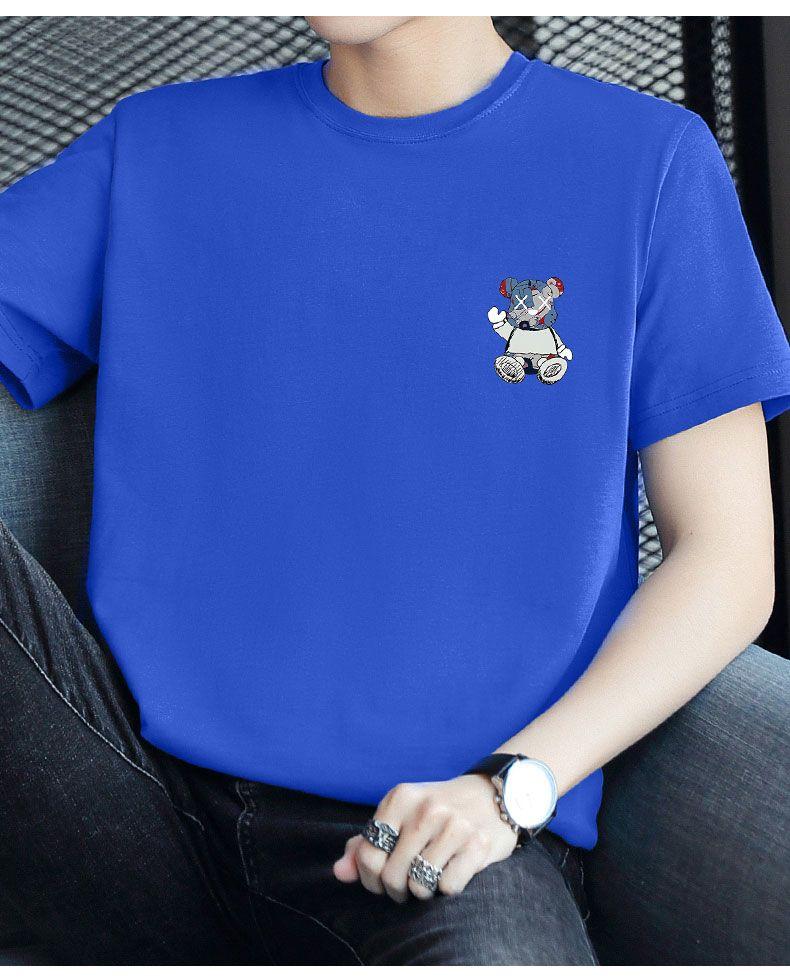Product Introduction of Heavyweight White T-Shirt Men's Short Sleeve Bear Crew Neck Loose Fit Half Sleeve Pedal 18
