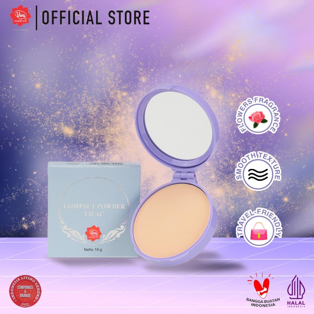 Viva Compact Powder Lilac 19g - Bedak Padat Wajah Halus Segar Aroma Bunga Lembut Kemasan Praktis 3 Varian Warna Natural Kuning Langsat Kuning Pengantin