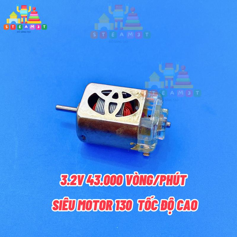 Siêu motor mini  cho xe đua mini 4WD 130 3.2V 3.7V tốc độ cao 43000 vòng/phút, chạy Pin, cho xe RC mô hình - LK0050