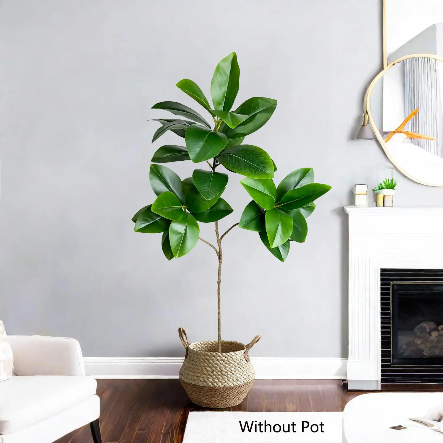 Artificial Ficus Tree Branch, 1 Count/2 Counts Decorative Large Simulated Plant, Realistic Fake Plant for Home & Garden Decor