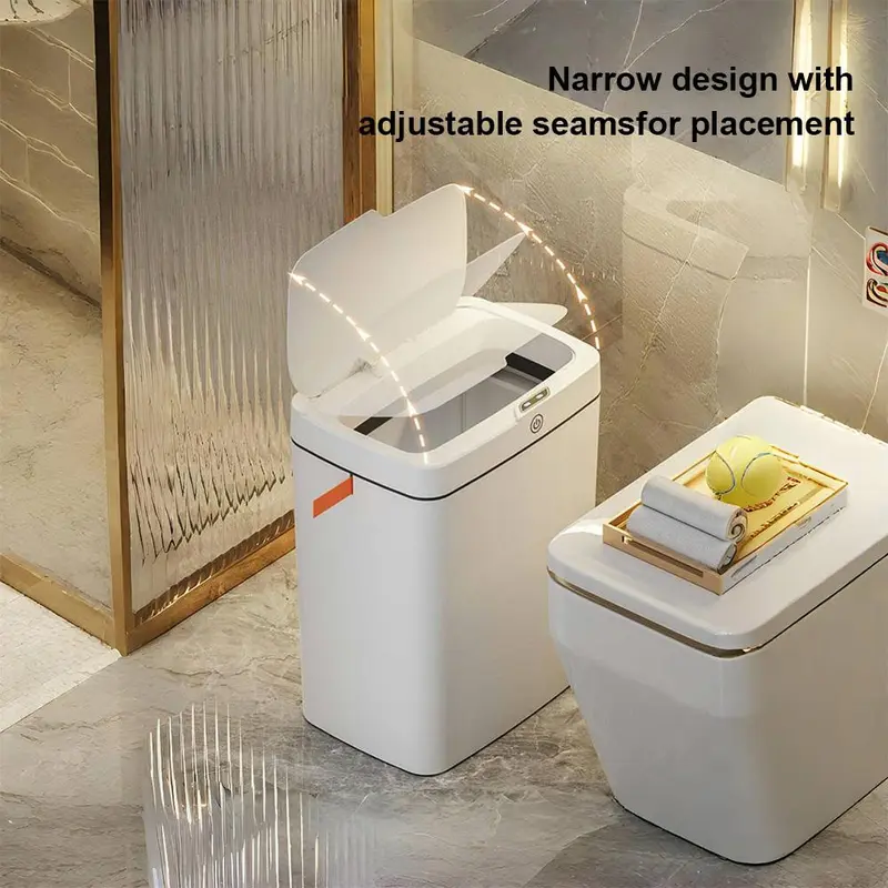 14L Automatic Sensor Trash Can, Rechargeable Smart Trash Can with 2 Counts Hook & 20pcs Garbage Bag, Suitable for Office Home Bedroom Living Room Kitchen Bathroom 7