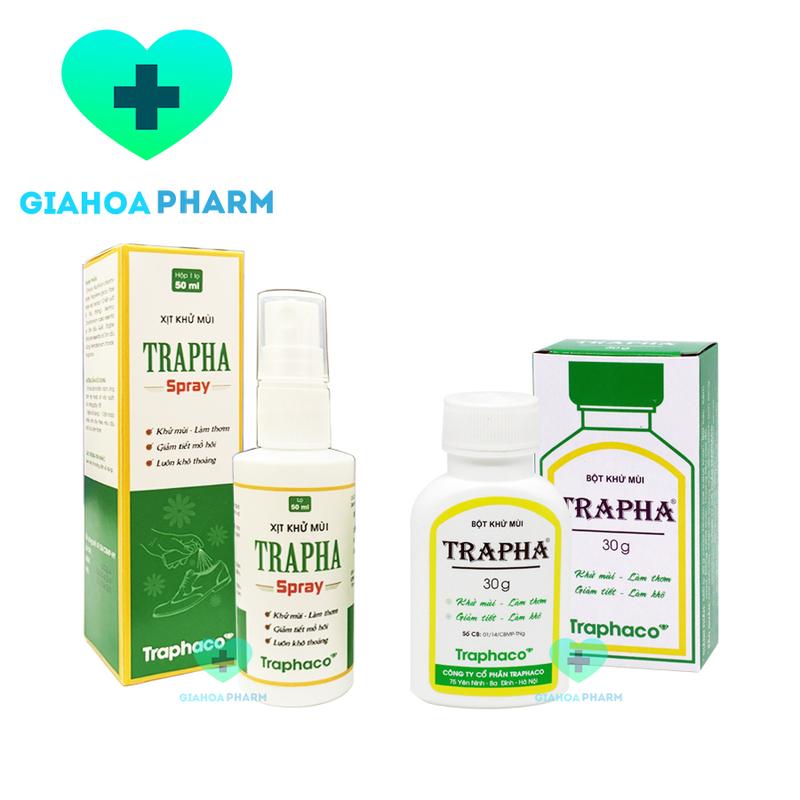Khử mùi Trapha dạng Bột Xịt Spray giảm mùi hôi nách hôi chân giày làm thơm giảm tiết mồ hôi giúp da khô thoáng