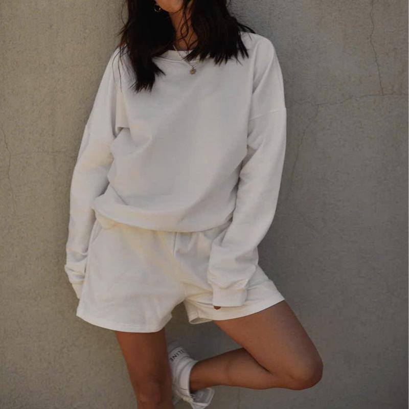 Bộ Nỉ Trơn Basic Dễ Phối Đồ Cho Chị em - Chất Nỉ Ép Hàn 2 Da Mềm Mịn - Nữ, Áo Women Top 7