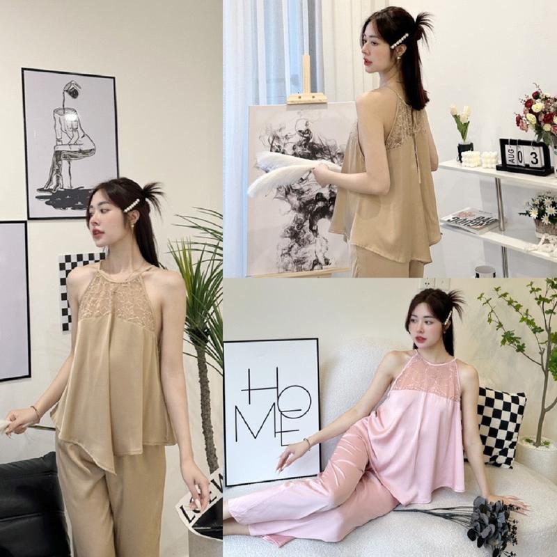 Đồ yếm 2 dây quần dài form rộng dáng siêu xinh tự tin diện cafe Áo Nữ Women Top Đen 