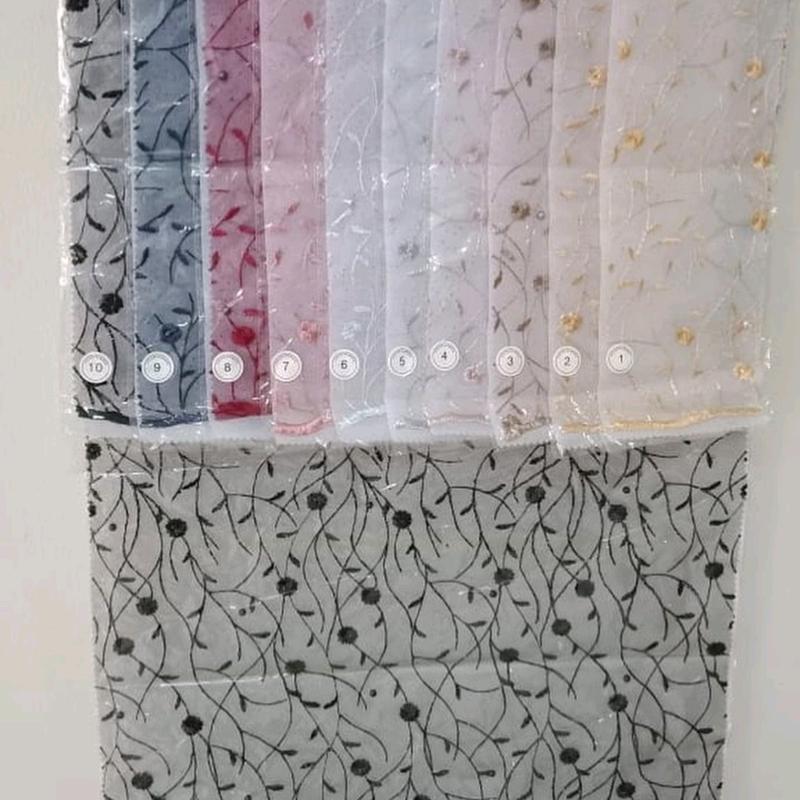 Kain Tile Bordir Mutiara Gliter Seragam 4