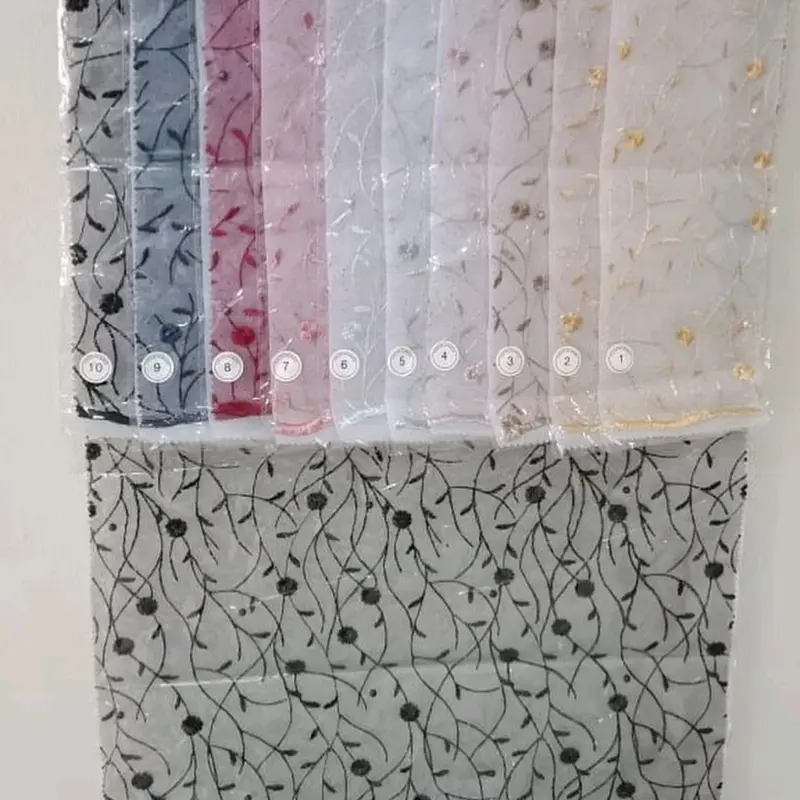 Kain Tile Bordir Mutiara Gliter Seragam 3