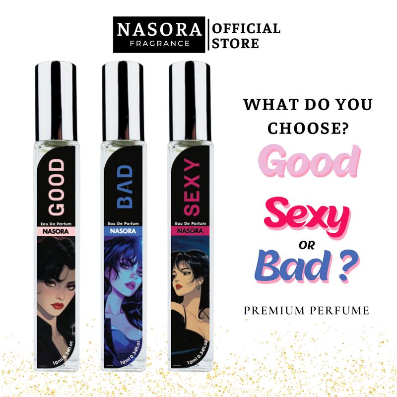   YOU CHOOSE GOOD SEXY or BAD  Combo Nước Hoa Nữ Nasora Hương Thơm Cuốn Hút Phong Cách Gợi Cảm Chai Xịt 10ml 