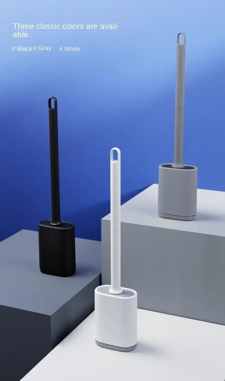 Product Introduction of Silicone TPR Toilet Brush and Holder Flat Head Soft Bristles Bathroom Cleaning Brushes Household Silicone Bristles for ToiletS 23