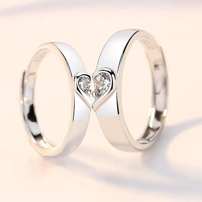Open couple ring, heart-to-heart seal, man-to-woman ring, Korean version jewelry, ring jewelry, spot jewelry,Eternal Love