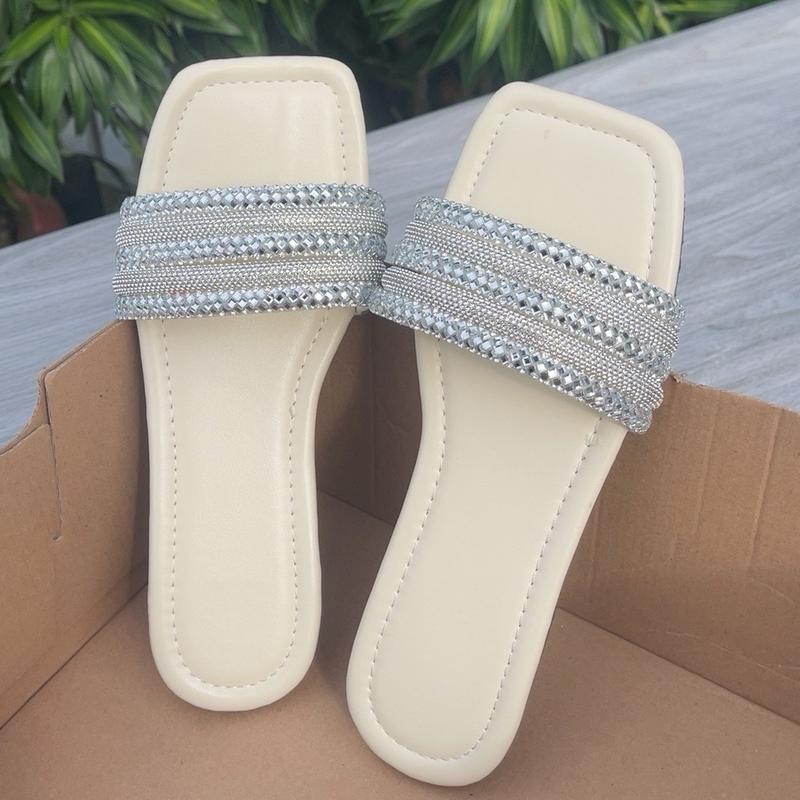 Dép quai ĐÁ 5 DÂY XỊN BẢN NGANG lấp lánh sang trọng 36- 3