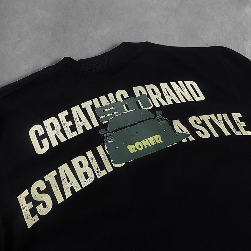 【Chất liệu 100% cotton】Áo thun BOXY "Porsche Classic" THE RONER Local Brand UnisexTính khí rất phong cách Menswear Nam Cổ Tròn Cotton 2