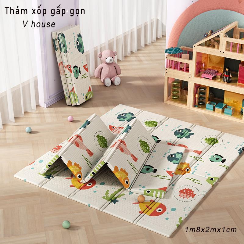 Thảm Xốp XPE phủ silicon 2 mặt cao cấp khổ 1m8 x 2m Chiếu xốp trẻ em