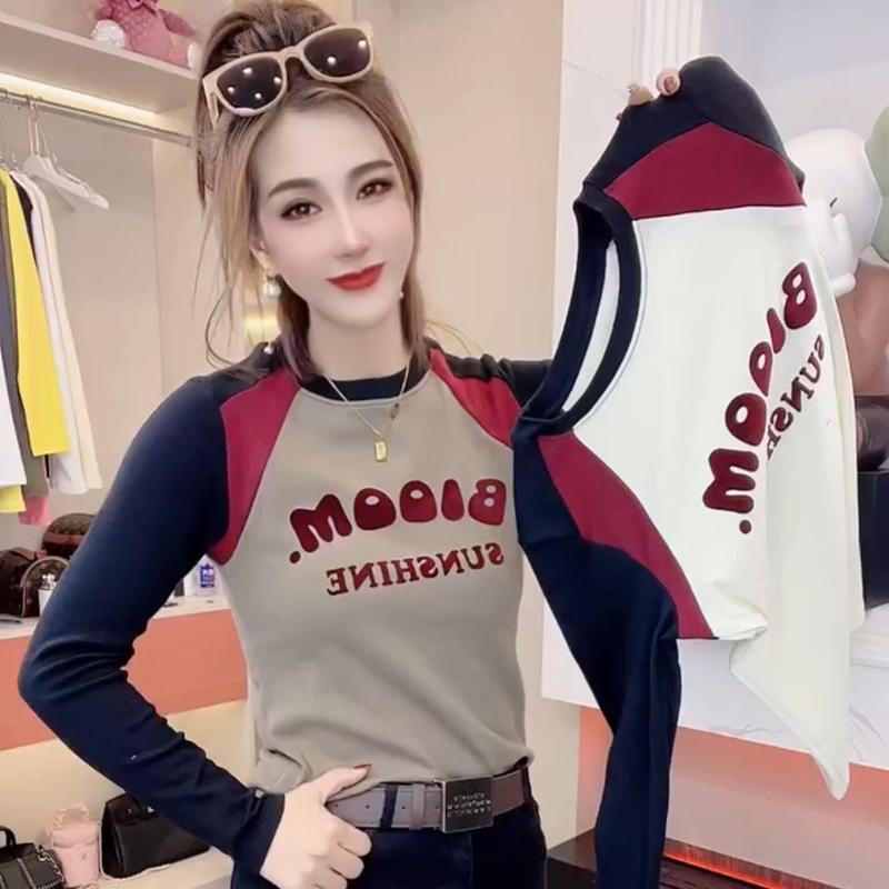 Quần Áo Mùa Thu Cho Nữ, Ngoại Cỡ, Hàng Châu Âu, Cổ Tròn, Dài Tay, Thiết Kế Khối Màu, Thích Hợp Cho Mùa Đông 2023, Hàng Mới Về, Có Thể Mặc Bên Trong, Mỏng Vừa Vặn, Phong Cách Phương Tây, Áo Khoác Chữ Cái Top Women Hoodie 6