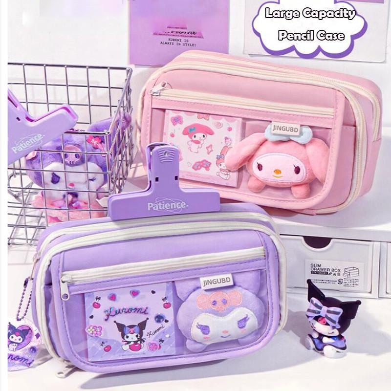 Hộp Đựng Bút Chì Dung Tích Lớn, 9 Lớp Trong Suốt, Thiết Kế Sanrio Kuromi, Melody, Cinnamoroll, Capybara, Không Thấm Nước, Thích Hợp Cho Văn Phòng Phẩm, Túi Đựng Bút, Dành Cho Bé Gái Và Bé Trai 1