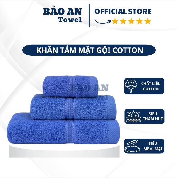 Khăn Tắm, Mặt, Gội  với sợi bông cotton dày thấm hút tốt, không ra màu, không xù lông Nhà Tắm 1