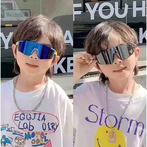 Kacamata bersepeda anak-anak, kacamata bersepeda tahan angin untuk anak laki-laki dan perempuan, kacamata skating cepat remaja sunglass Fashion Renang