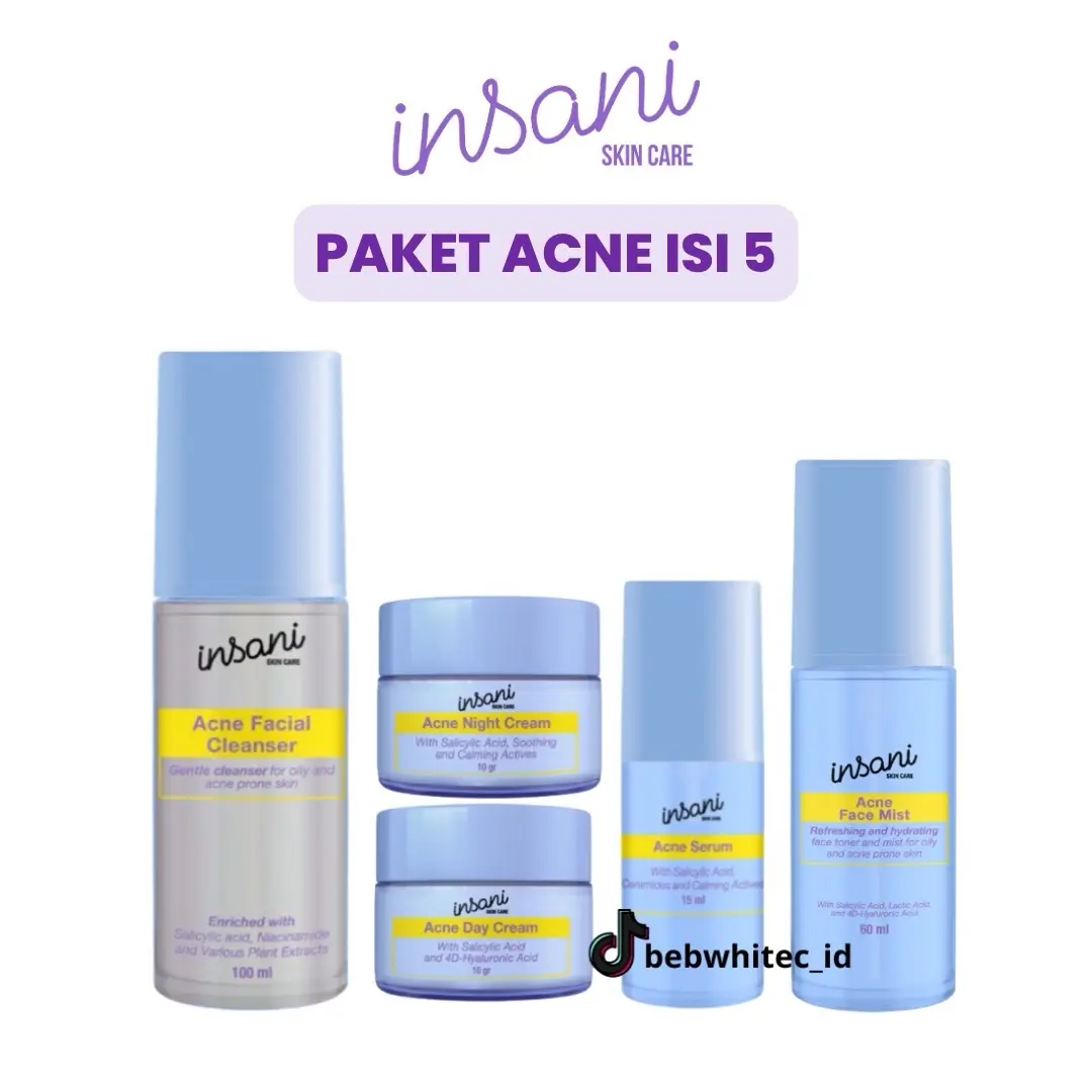 [ISI 5] INSANI SKINCARE PAKET ACNE BPOM & FORTE KLINIK APOTEKER Wajah Beruntusan Berjerawat Bopeng