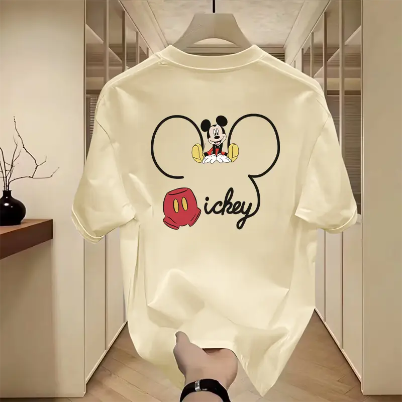 Cartoon pattern Printed Fashion Casual Cotton Top Loose Shoulder T-Shirt Womenswear Lingerie