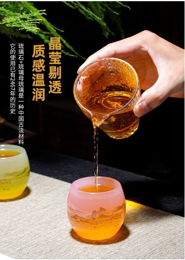 Product Introduction of Thousand-Li Landscape Jade Porcelain Glaze Master Cup Special High-End Chinese Tea Cup Landscape Cup High-End Jianzhan Guest Cup Heat Insulation 7