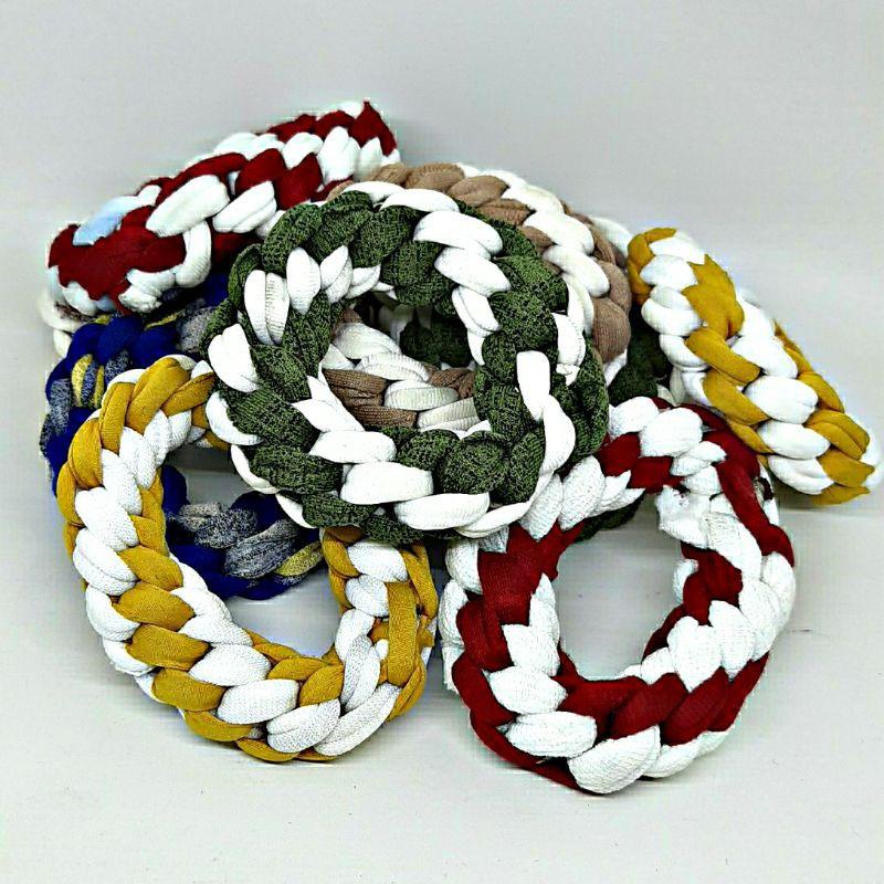 grosir_ IKAT RAMBUT isi 12pcs KUNCIR RAMBUT MOTIF TAMBANG KUNCIRAN DIAMETER 8CM 0