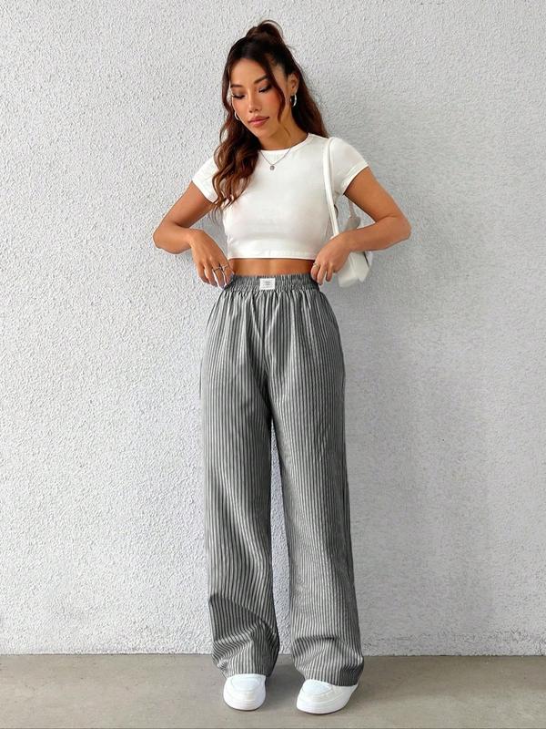 Women's Striped Print Pants, Casual Comfy Trousers for Daily Wear, Ladies Bottoms for All Seasons 7
