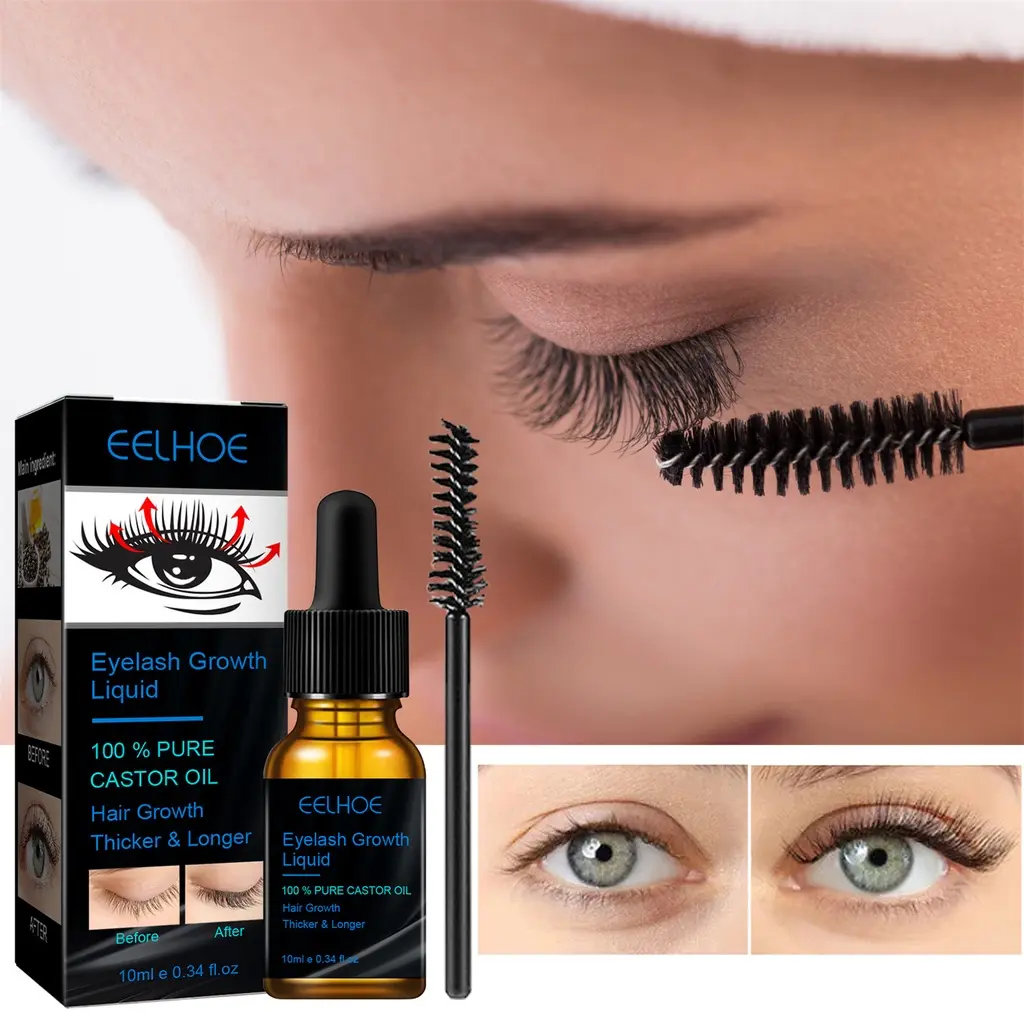 10ml Eyelash Growth Castor Oil Lash Growth Oil Eyelash Primer Castor Oil Eyelash Lash Boost to Grow Lashes, Brows,for Men & Women