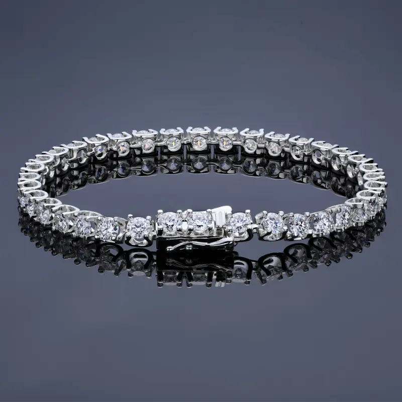 [Silvery Moissanite Bracelet] 1pc 925 Silvery Moissanite Bracelet | Hip Hop Style Jewelry for Girls - Perfect Valentine's Day or Birthday Gift 1