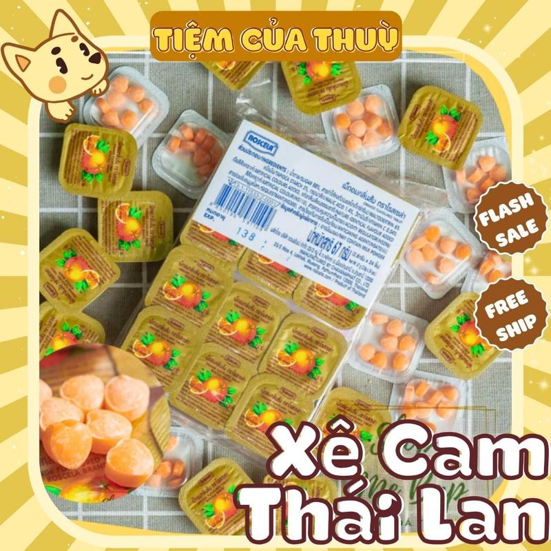 Lốc 24 Hộp Kẹo Vitamin C Trái Tim Roscela Cam của Thái Lan, Kẹo C Cam Tuổi Thơ, đồ ăn vặt